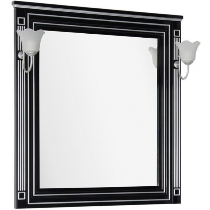 Зеркало AQUANET Паола 90 черный/серебро 00181766